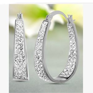 Lesa Michele Silvertone GenuineCrystal Earrings